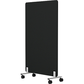Mobile Stellwand  Modus mit Rollen, 25 mm stark, B 800 x H 1400 mm, schwarz