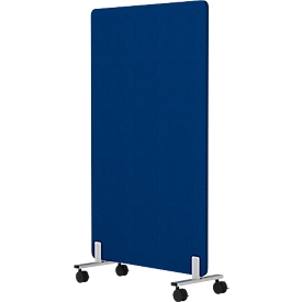 Mobile Stellwand  Modus mit Rollen, 25 mm stark, B 800 x H 1800 mm, dunkelblau
