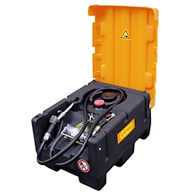 Mobile tank CEMO KS-Mobil EASY, with hand pump and hinged lid, petrol tank 120 l, polyethylene, ATEX, W 800 x D 600 x H 470 mm