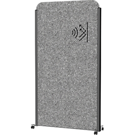 Mobiles MAUL Stellwandsystem MAULcocoon Akustik, B 1000 x H 1800 mm, dunkelgraue Oberfläche, anthrazit