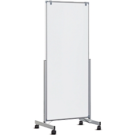 Mobiles Whiteboard MAULpro easy2move, beidseitig, magnethaftend, Doppel-Lenkrollen, 750 x 1800 mm