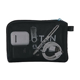 Mobilis - Tasche für Kabel / Ladegeräte / Zubehör - Marineblau, Schwarz