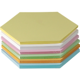 Moderationskarten, wabenförmig, Kantenlänge 95 mm, 250 Stück, farbsortiert