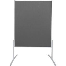 Moderationstafel Franken Pro Line, Hoch- & Querformat, beidseitig verwendbar, B 1200 x H 1500 mm, Filzoberfläche grau 