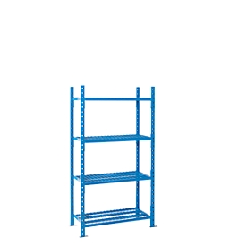 Module de base pour rayonnages à emboîter, avec 4 tablettes grillagées, l. 1010 x P 500 x H 2000 mm