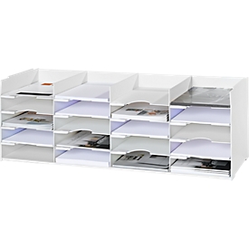 Module de classement, blanc, 20 compartiments pour formats A4, l. 897 x P 304 x H 313 mm