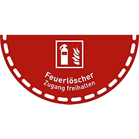 moedel bord "Houd toegang brandblusser vrij", voor vloeren, antislip, zelfklevend, L 450 x B 900 mm, PVC-folie, rood-wit
