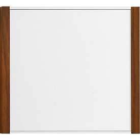 moedel deurlabel LMH, aluminium en houten frame, houtsoort naar keuze, polyester afdekking, zelfklevende montage, B 159,5 x H 150,5 mm, zilver/walnoot