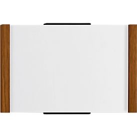 moedel deurlabel LMH, DIN A6, hout en aluminium frame, individueel labelbaar, polyester afdekking, zelfklevende montage, B 160 x H 103 mm, eik