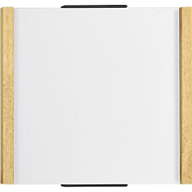 moedel deurlabel LMH, houten frame, personaliseerbaar, polyester hoes, zelfklevende montage, B 160 x H 148 mm, ahorn