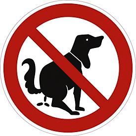 moedel Hinweisschild „Hier kein Hundeklo“, bis 8 m, Ø 200 mm Aluminium, rot-schwarz-weiss