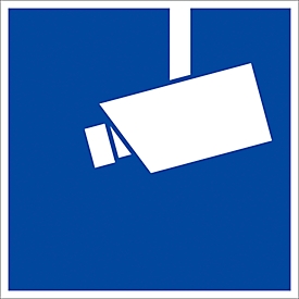 moedel Hinweisschild „Video-Infozeichen“, DIN 33450, selbstklebend, L 60 x B 60 mm, Folie, blau-weiss