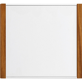 moedel LMH deurlabel, aluminium en houten frame, houtsoort naar keuze, polyester afdekking, zelfklevende montage, B 159,5 x H 150,5 mm, zilver/eiken