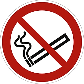 moedel prohibition sign "No smoking", according to ISO 7010 P002, aluminum 0.6 mm, Ø 100 mm