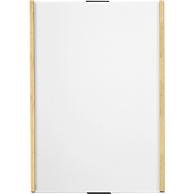 moedel wandbord LMH, DIN A3, staand formaat, houten frame met afdekkappen, kleef- of schroefbevestiging, B 309 x H 420 mm, zilver/maple