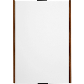 moedel Wandschild LMH, DIN A3, Hochformat, Holzrahmen mit Kappen, Klebe- oder Schraubmontage, B 309 x H 420 mm, silber/Nussbaum