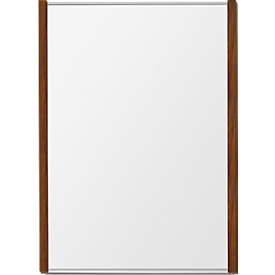 moedel Wandschild LMH, DIN A4, Hochformat, Holzrahmen, Aluminium, Klebe- oder Schraubmontage, B 221,5 x H 299,5 mm, Nussbaum, silber/Nussbaum