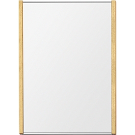moedel Wandschild LMH DIN A4, Hochformat, individuell beschriftbar, Klebe- oder Schraubmontage, B 221,5 x H 299,5 mm, silber/Ahorn
