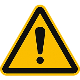 moedel Warnzeichen „Allgemeines Warnzeichen“, nach ISO 7010 W001, Folie selbstklebend, Ø 100 mm