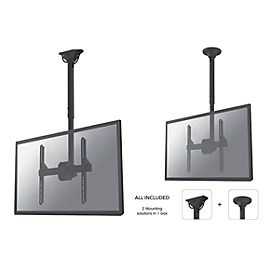 Monitor-Deckenhalterung NewStar NM-C440BLACK, bis 60“, neig-/dreh-/schwenkbar, höhenverstellbar