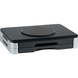 Monitor-/printer-standaard - tot 15 kg -  B 400 x D 300 x H 74 mm - zilver/zwart