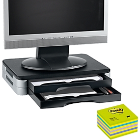 Monitor-/printerstandaard + Post-it blok neongroen 76x76 mm, GRATIS
