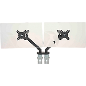 Monitorarm BakkerElkhuizen BE Flexible Dual, für 2 Monitore, bis 10 kg, dreh-, neig- und schwenkbar, 80 mm Klemmweite, VESA-komaptibel, ergonomisch, Höhenverstellbar von 170 bis 582 mm, schwarz 	