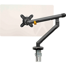 Monitorarm BakkerElkhuizen BE Flexible, für 1 Monitor, bis 10 kg, dreh-, neig- und schwenkbar, 80 mm Klemmweite, VESA-komaptibel, ergonomisch, Höhenverstellbar von 170 bis 582 mm, dunkelgrau/schwarz