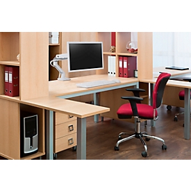 Monitorarm Ergotron HX, für Monitore bis 49“, ergonomisch, höhenverstellbar, mit Tischklemme, weiß