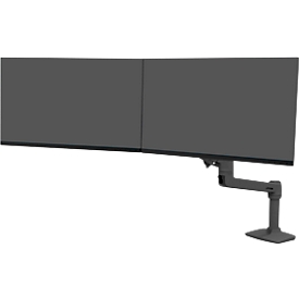Monitorarm Ergotron LX Dual Direct 45-489-224, voor 2 monitoren tot 25", tot 10 kg, zwenkbaar, kantelbaar &amp; in hoogte verstelbaar, VESA, zwart