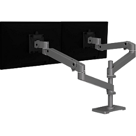 Monitorarm Ergotron LX Pro Dual Direct, für 2 Displays bis 24″, neig-/schwenk-/drehbar, höhenverstellbar, Tischhalterung, VESA, Metall, dunkelgrau