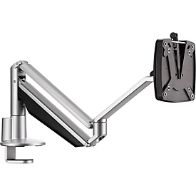 Monitorarm Novus CLU II C, voor 1 monitor tot 7 kg, met tafelbevestiging, kantel/zwenk/in hoogte verstelbaar, zilver/antraciet
