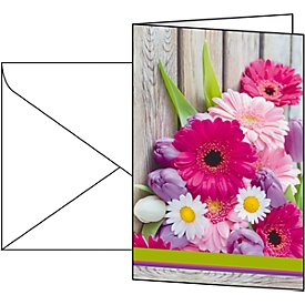Motivkarte Sigel Colourful, B6, klappbar, geeignet für Drucker/Kopierer, inkl. Umschläge, FSC®-Glanzkarton, 10 Stück