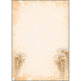 Motivpapier Sigel Champagne, A4, 90 g/m², Sektglas-Motiv, 100 Blatt