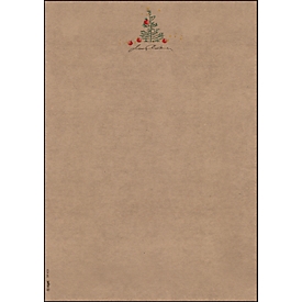 Motivpapier Sigel 'Christmas with Apples', DIN A4, 90 g/m2, 100 Blatt, braunes Kraftpapier