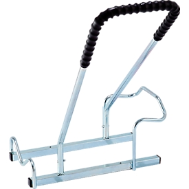 Mottez bike stand for 2 bikes, basic module, galvanized steel, bracket with rubber, W 670 x D 590 x H 740 mm