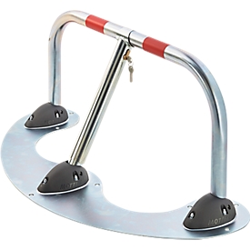 Mottez parking fork, hinged, europ. cylinder lock, steel tube, 1020 x 460 mm