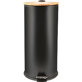 MSV Spirella Poubelle à pédale Adonis, 30L, acier, noir