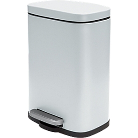 MSV Spirella Poubelle à pédale Akira, 5 l, acier, blanc
