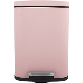 MSV Spirella Poubelle à pédale Akira, 5 l, rectangulaire, acier mat, rose