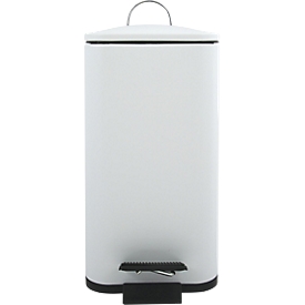 MSV Spirella Poubelle à pédale Erik, 5 l, acier, blanc