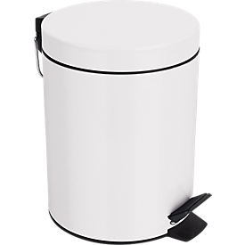 MSV Spirella Poubelle à pédale Sydney, 5 l, acier, blanc