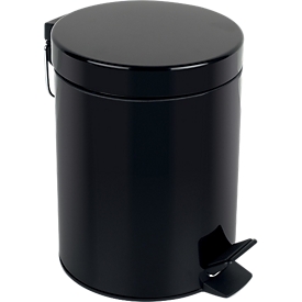 MSV Spirella Poubelle à pédale Sydney, 5 l, acier, noir