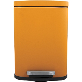 MSV Spirella Treteimer Akira, 5 l, eckig,  Stahl matt, orange