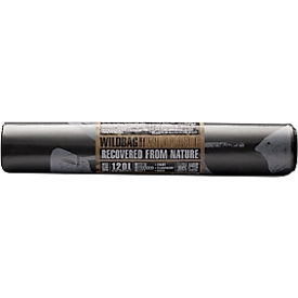Müllbeutel Wildplastic® WILDBAG, Volumen 120 l, Stärke 35 µm, Recycling-LDPE, transparent, 15 Rollen à 10 Beutel