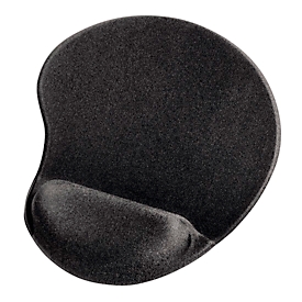 Muismat hama Ergonomic Mini, gepolsterde handpalmsteun, L 200 x B 230 x H 21 mm, PU-geheugenschuim, zwart