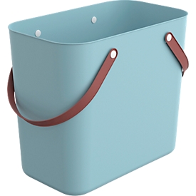 Multibag ALBULA "Classic", 25 litres, jusqu'à 40 kg, poignées en forme d'arceau, plastique recyclé, L 400 x l 235 x H 340 mm, turquoise