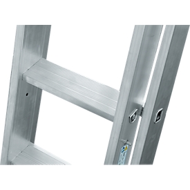 Multifunctionele ladder Krause, 3-delig, treden T 80 mm & sporten T 30 mm, dwarsbalk, TRBS 2121-2, met 3 x 8 sporten, aluminium