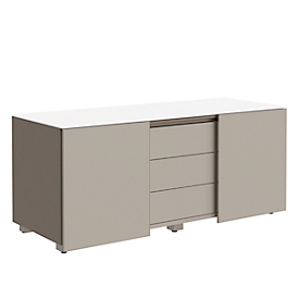 Multiladeblok SOLUS PLAY, 3 schuifladen, B 1350 mm, stone grey
