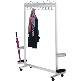 Multiline coat rack, W 1000, 10 hat hooks/36 coat hooks